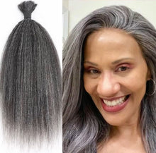 Load image into Gallery viewer, Straight Grey Brazilian Human Crochet Braiding Hair