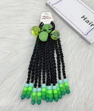 Load image into Gallery viewer, Kids Braided Ponytail with Beads and 6inch Bow