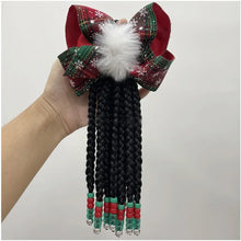 Load image into Gallery viewer, Kids Braided Ponytail with Beads and 6inch Bow