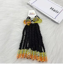 Load image into Gallery viewer, Kids Braided Ponytail with Beads and 6inch Bow