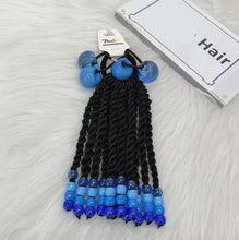 Load image into Gallery viewer, Kids Braided Ponytail with Beads and 6inch Bow