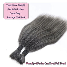 Load image into Gallery viewer, Straight Grey Brazilian Human Crochet Braiding Hair