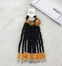 Load image into Gallery viewer, Kids Braided Ponytail with Beads and 6inch Bow