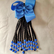 Load image into Gallery viewer, Kids Braided Ponytail with Beads and 6inch Bow