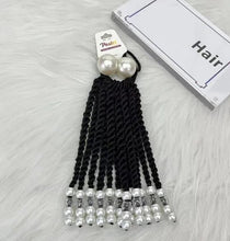 Load image into Gallery viewer, Kids Braided Ponytail with Beads and 6inch Bow