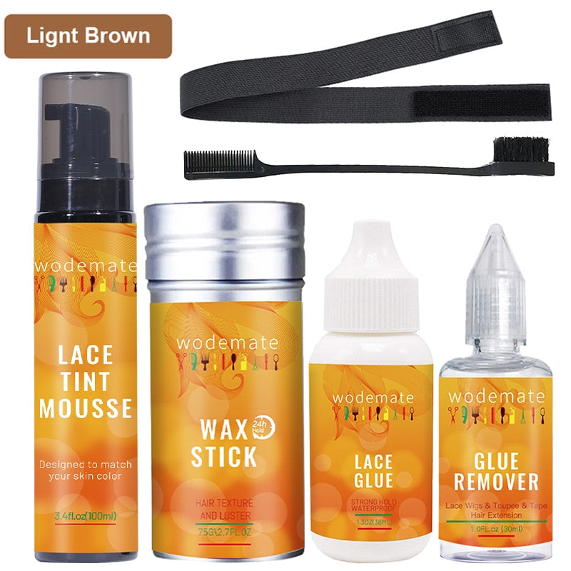 Value for Money Wig Essentials Kit: Lace Tint Mousse, Wax Stick, Lace Glue, Glue Remover