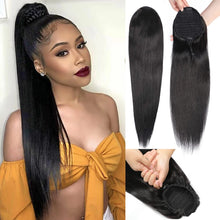 Load image into Gallery viewer, 100% 12A Brazilian Remy Human Hair Drawstring Ponytail