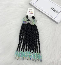 Load image into Gallery viewer, Kids Braided Ponytail with Beads and 6inch Bow