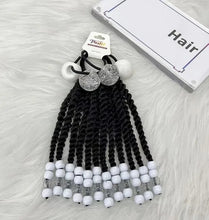 Load image into Gallery viewer, Kids Braided Ponytail with Beads and 6inch Bow