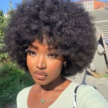 Load image into Gallery viewer, Realistic Brazilian Human Hair Afro Wig with Bangs - Tasha