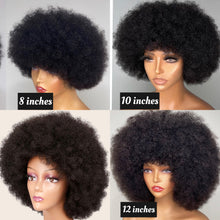 Load image into Gallery viewer, Realistic Brazilian Human Hair Afro Wig with Bangs - Tasha
