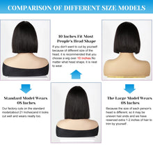 Load image into Gallery viewer, 100% Human Hair Straight Brazilian Bob Wig with Bangs: 8 - 16 Inches
